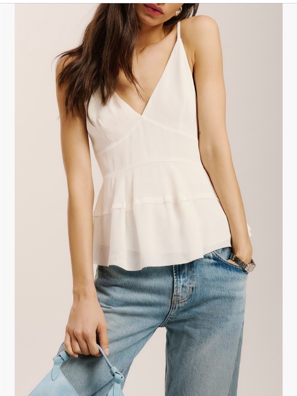 Reformation Sundra Peplum Camisole
